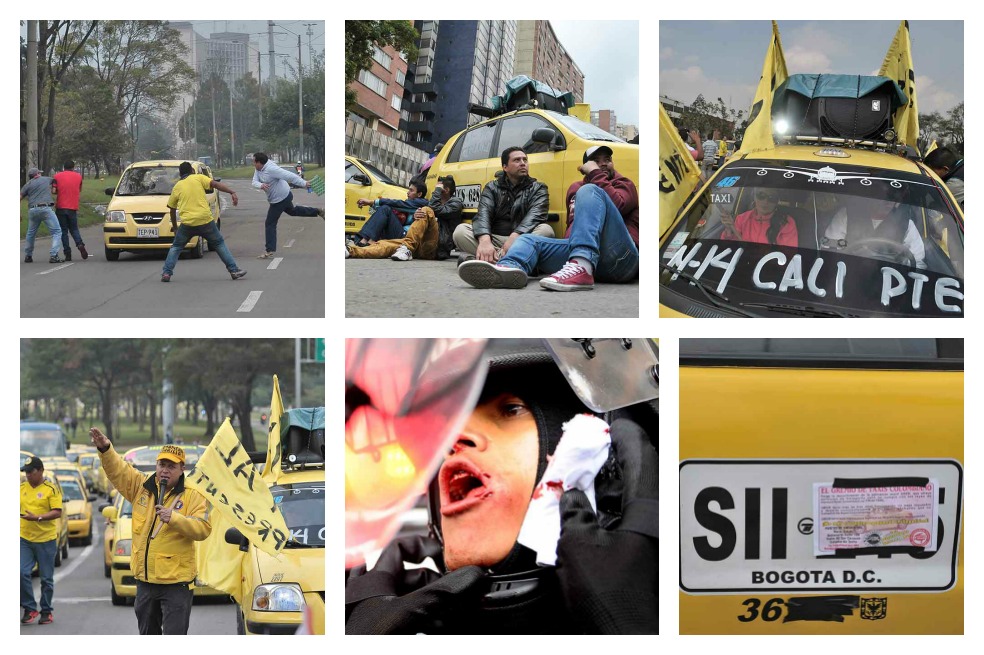 Así fue el caos en Bogotá por cuenta de las protestas de taxistas