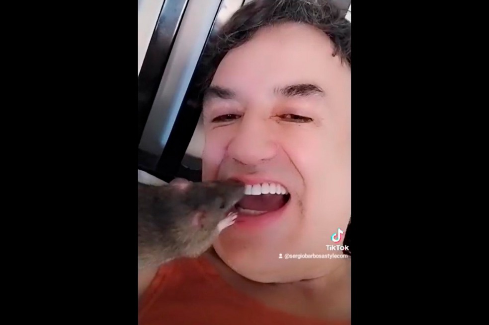 Video: Sergio Barbosa sorprende con su roedor que le limpia los dientes