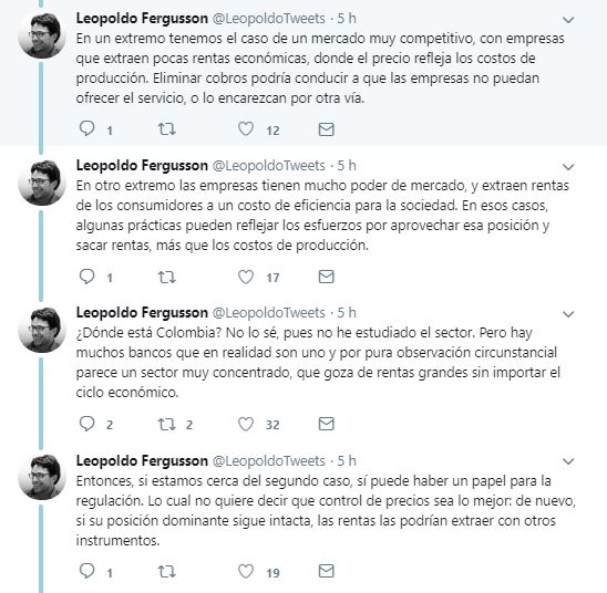 Además, el analista también pregunta si estos cobros son realmente transparentes. “Creo que, aún si los explican (y en mi experiencia, no siempre lo hacen), los consumidores pueden no tenerlos tan claros. Entonces, habría una renta por asimetrías de información, que también conduce a ineficiencias”.