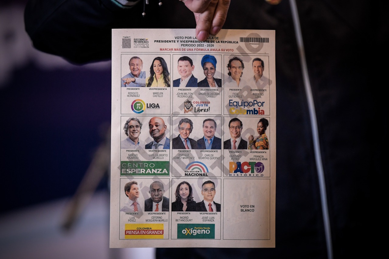 Así es el tarjetón para la primera vuelta de las elecciones presidenciales