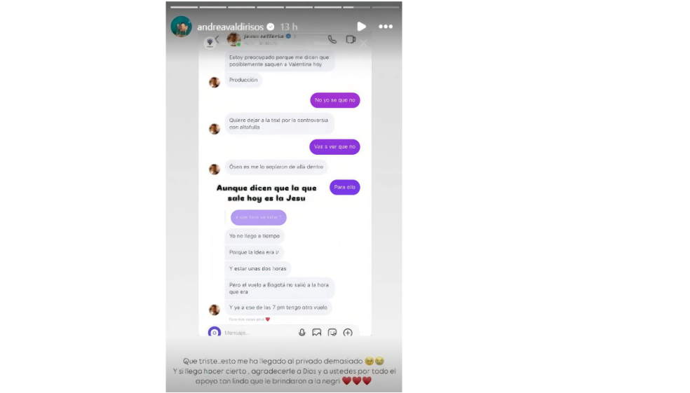 Andrea Valdiri pone en duda las votaciones de ‘La casa de los famosos’: “Qué triste”