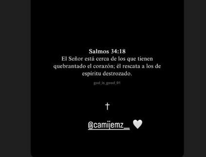 A través de un desgarrador mensaje en Instagram, Camila Jiménez se despidió del intérprete de ‘Hasta la madre’.