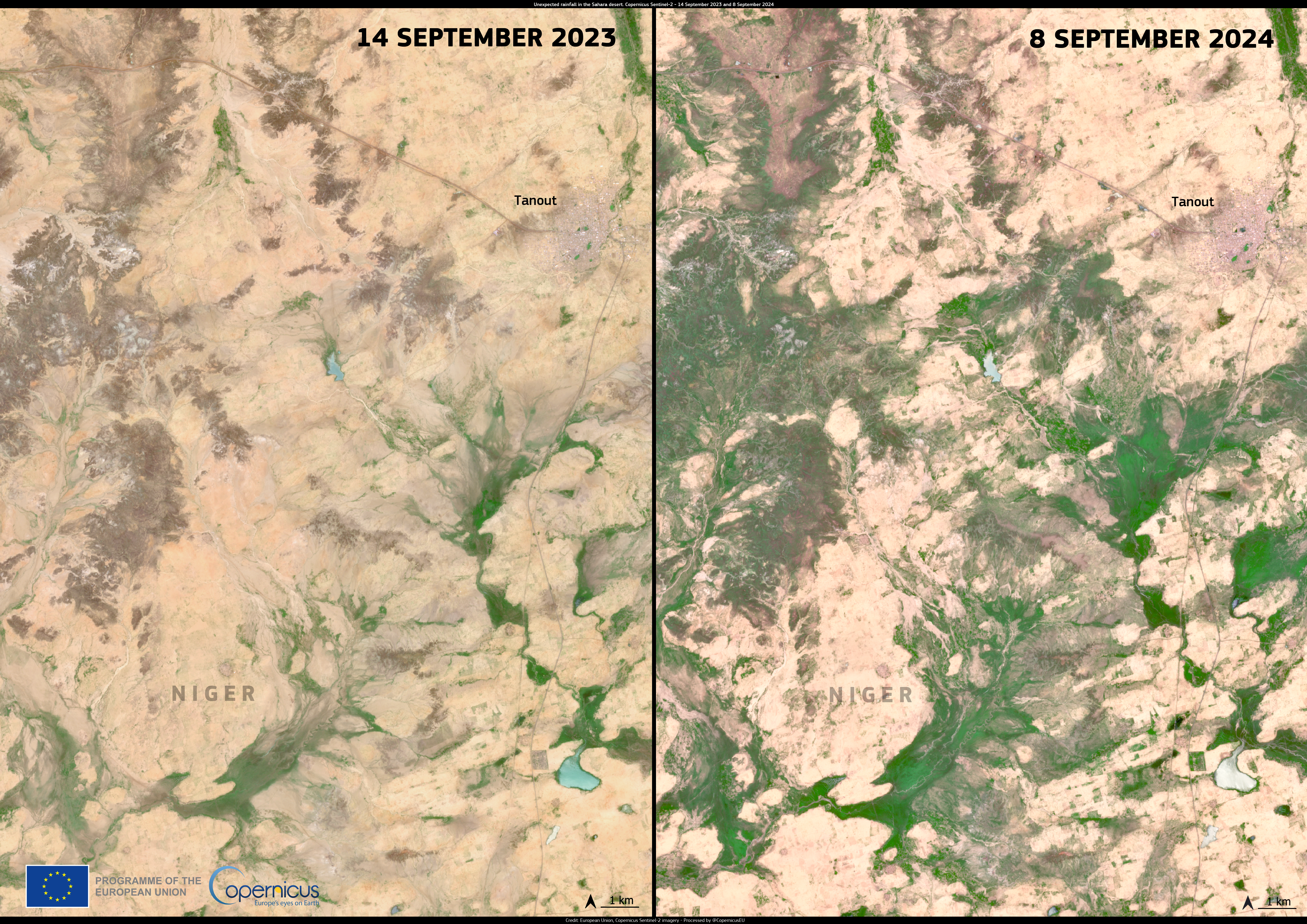 Inusual aumento de lluvias en desierto del Sahara: esto muestran imágenes satelitales