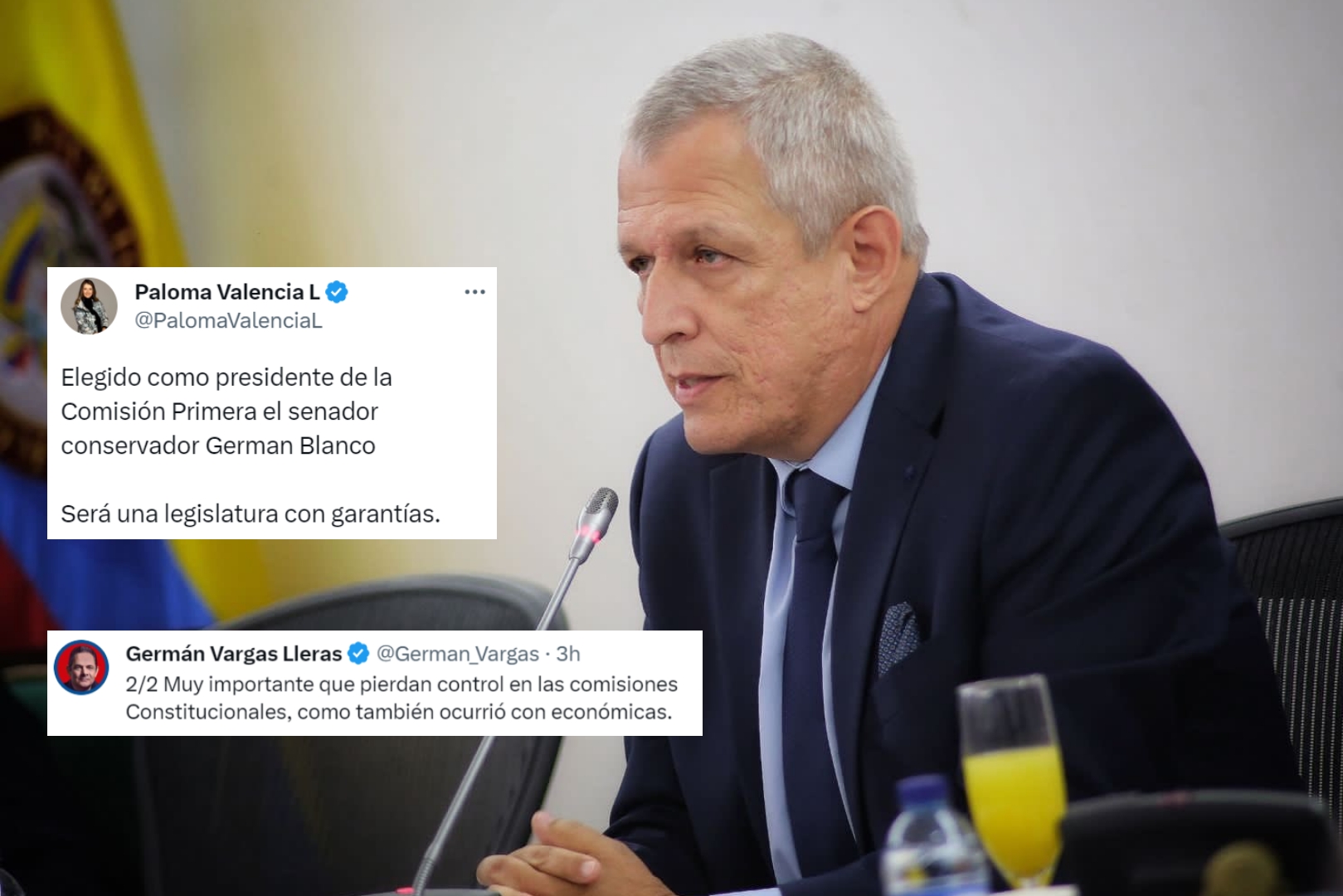 Oposición se atribuye triunfo de Germán Blanco en la Comisión Primera del Senado