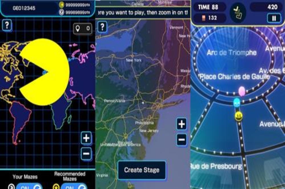 Lanzan una versión para celulares de Pac-Man en Google Maps