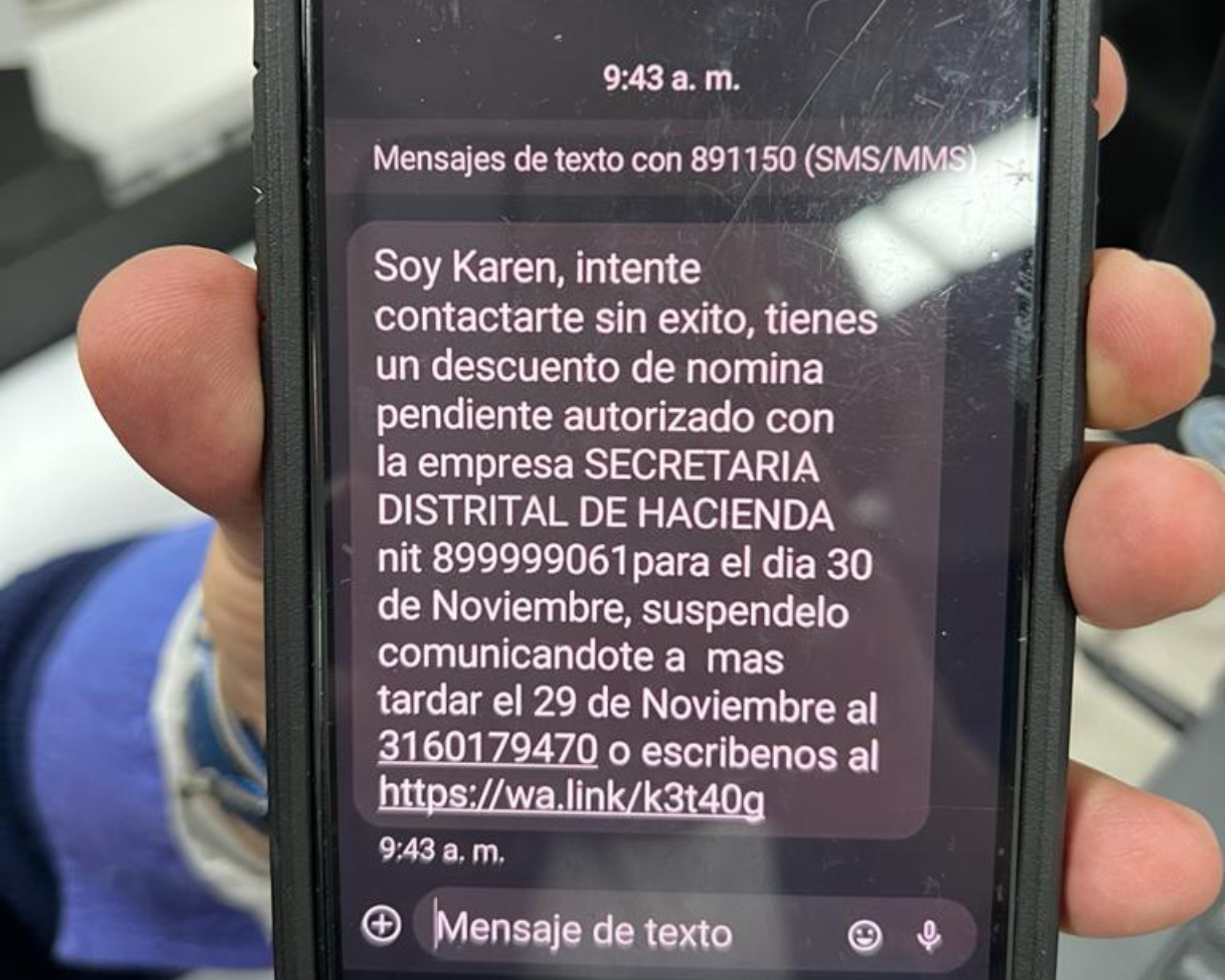 Envían mensajes falsos a funcionarios del Distrito de supuestos descuentos de nómina