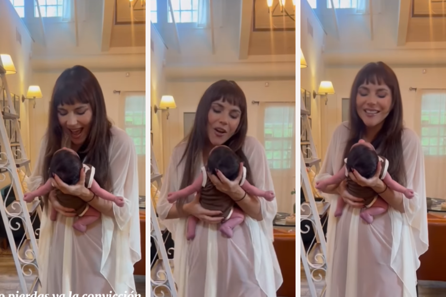 Carolina Gaitán dejó enamorados a sus fans cantándole a su hijo recién nacido