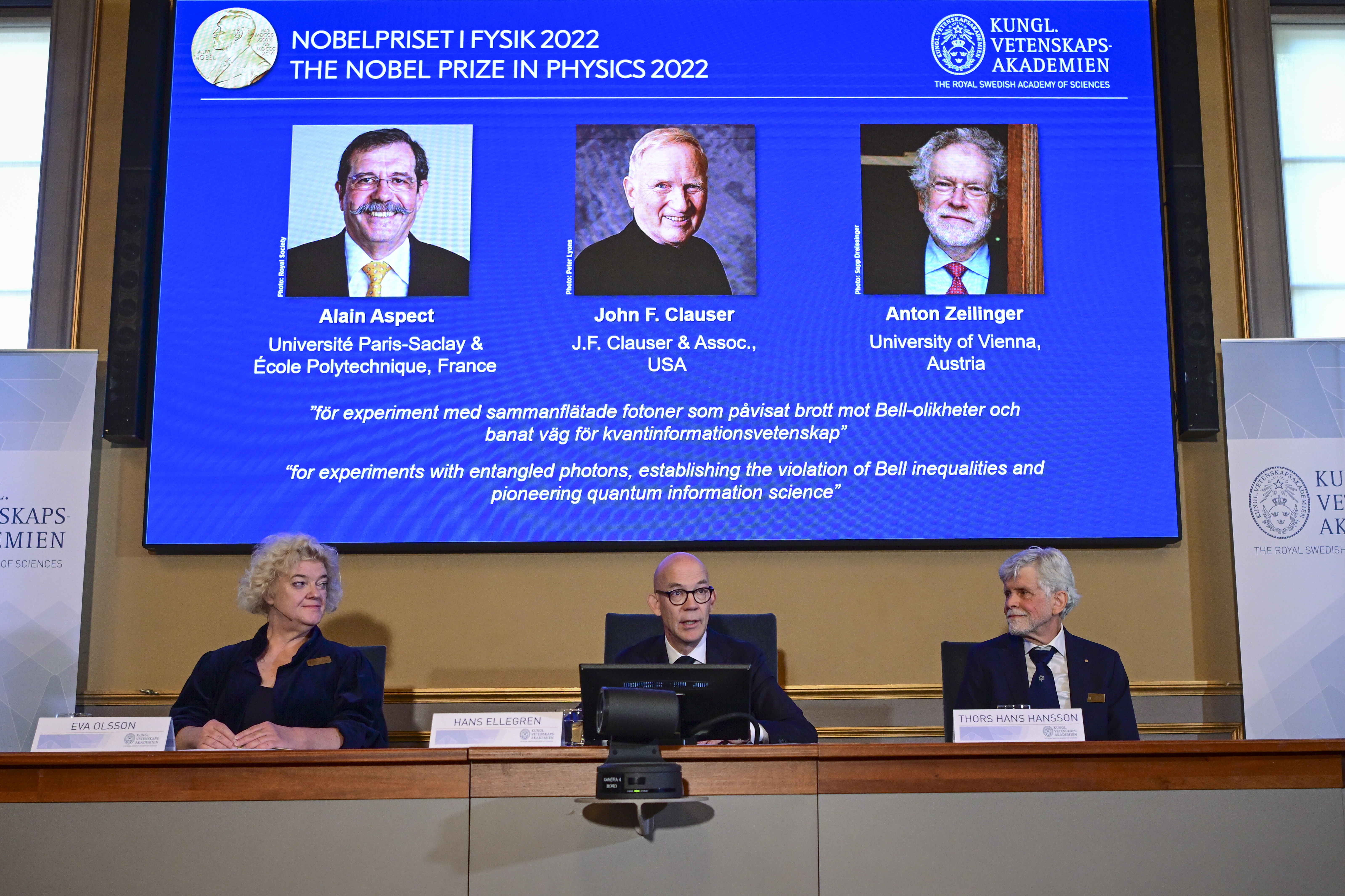 El Premio Nobel Física 2022 es para tres pioneros de la información cuántica