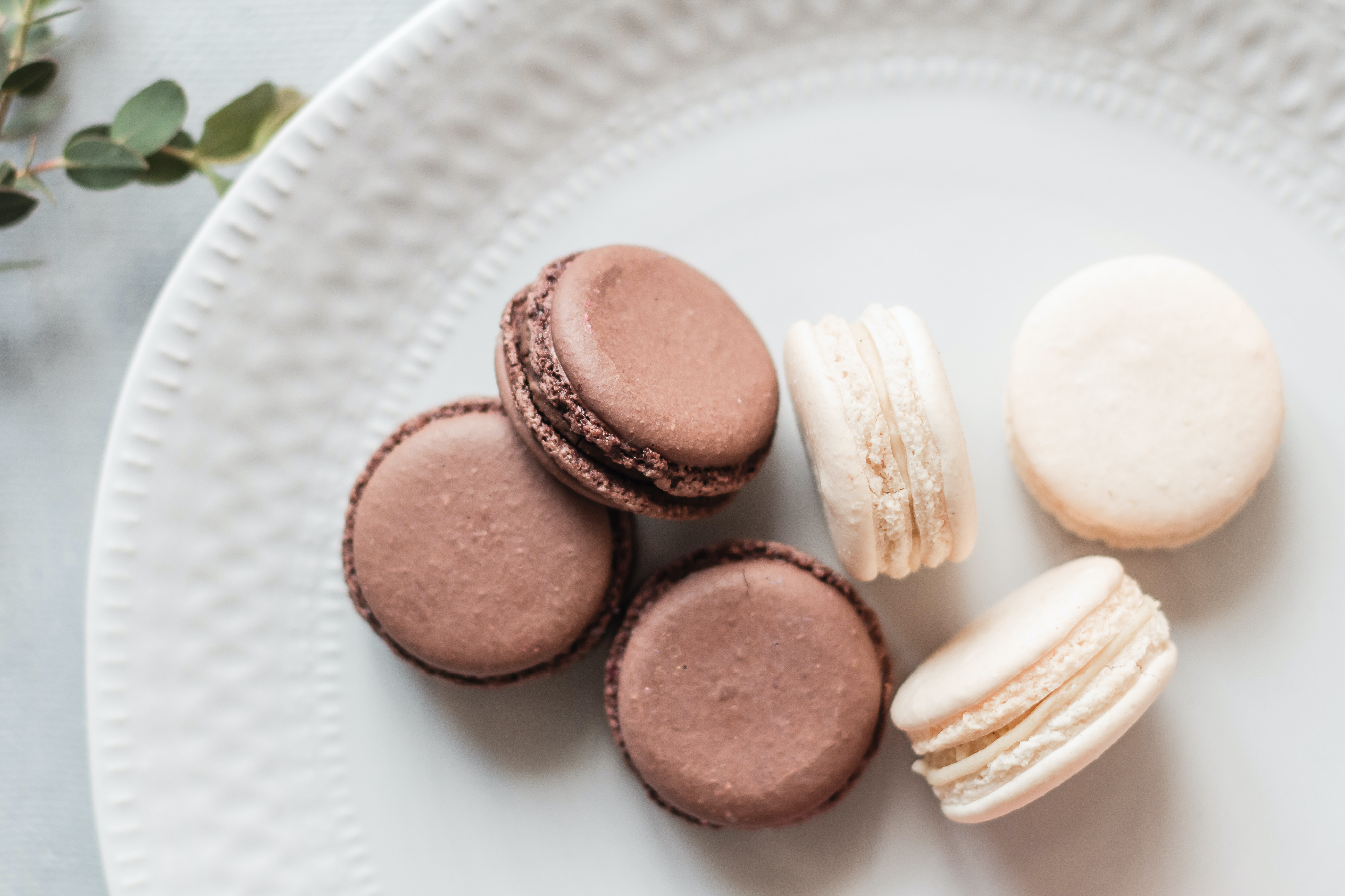 Receta para preparar macarrones franceses de chocolate y avellanas