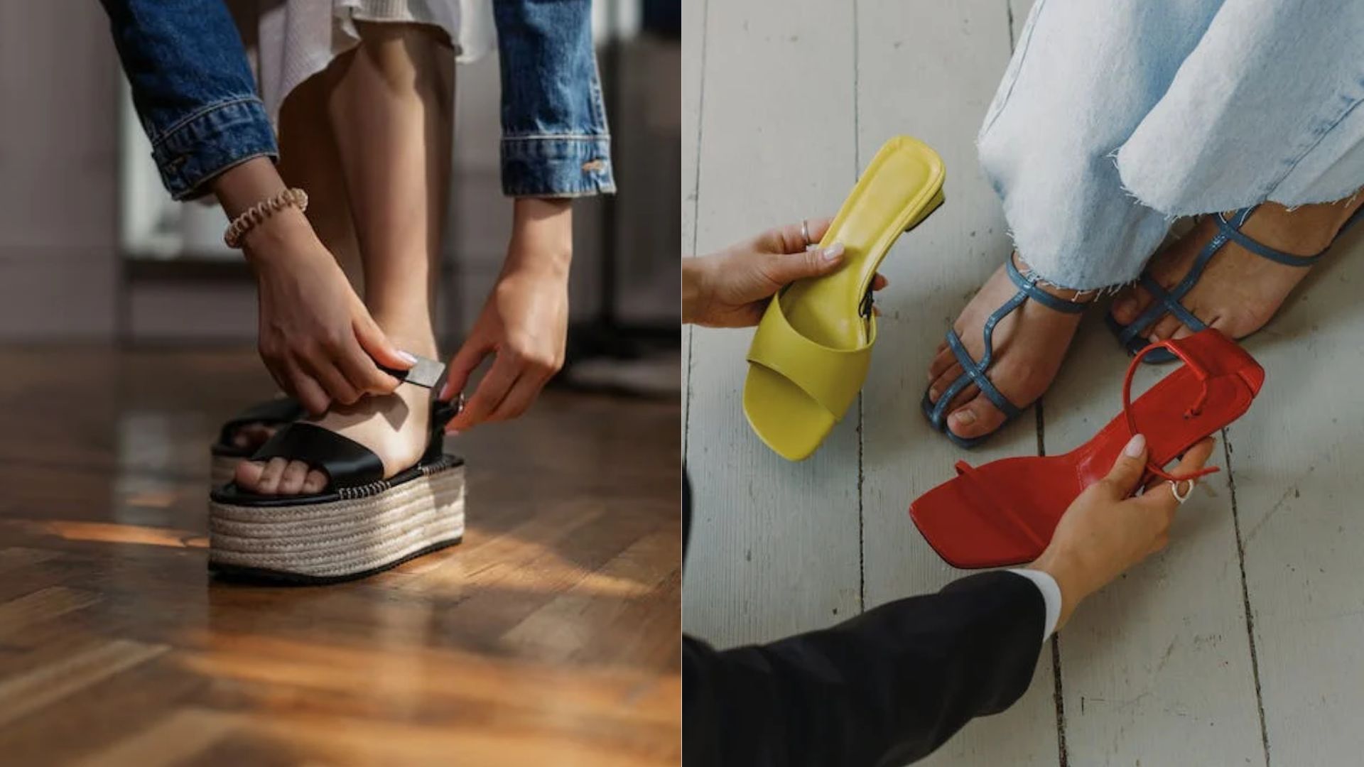 Sandalias de plataforma y de estilo thong