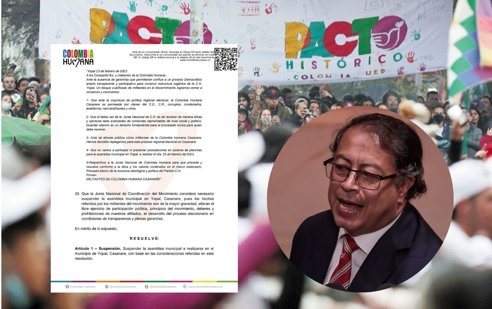 Petro defendió su campaña en Casanare con comunicado que la oposición criticó