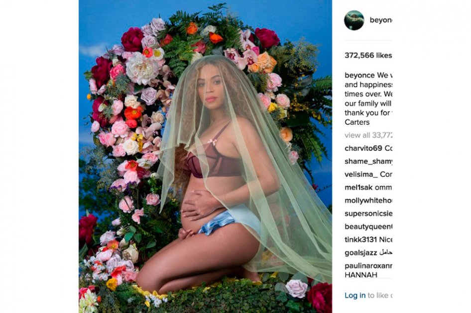 Beyoncé anuncia que espera mellizos y rompe récord de Instagram