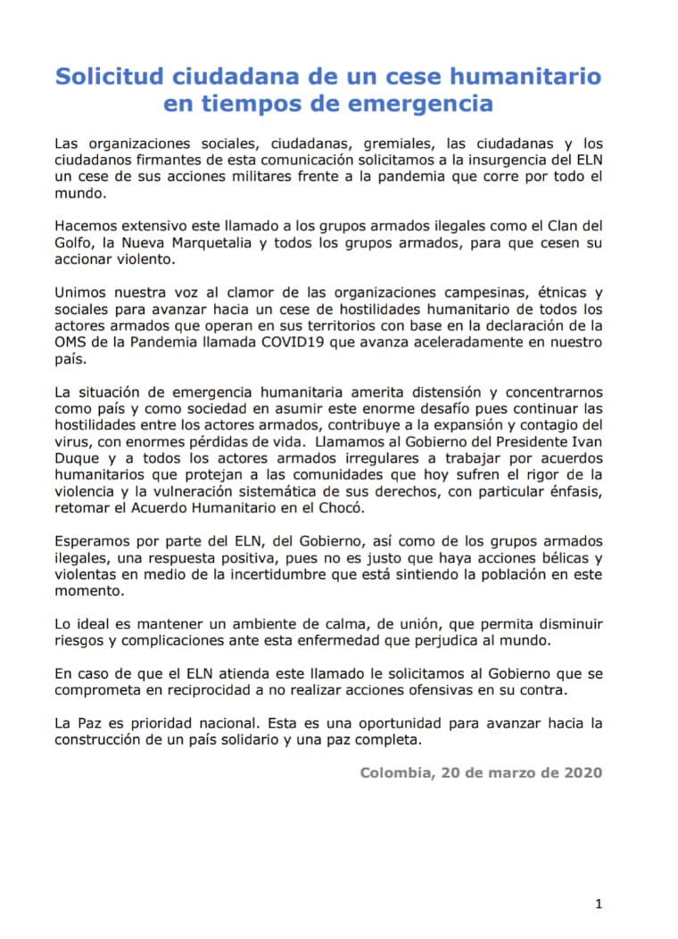 *Este fin de semana, cuando estamos todos en casa para cuidar nuestra salud y la de nuestros familiares, puedes consultar los contenidos de las secciones Nacional y Bogotá sin restricción alguna. Y en medio de esta pandemia, que estamos cubriendo de manera responsable, también puedes ver el especial sobre Coronavirus en el que trabaja toda la redacción de El Espectador minuto a minuto.