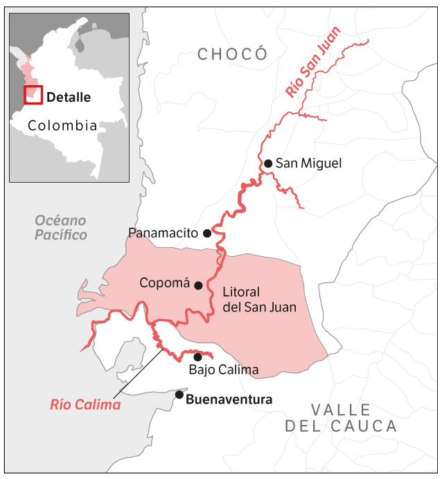 Mapa de la zona donde estará la caravana humanitaria en la que estará la delegación del Gobierno y del Eln.