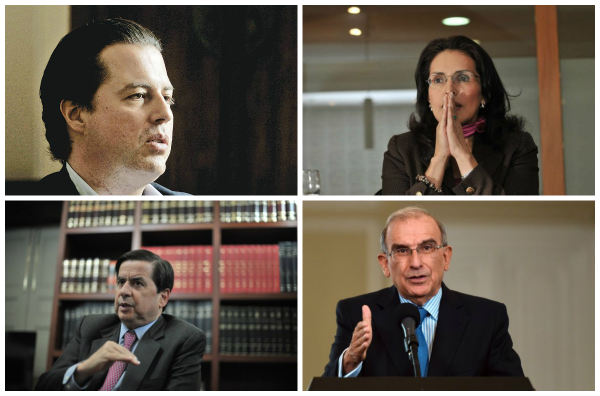 Arriba: Édinson Delgado y Luis Fernando Velasco. Abajo: Humberto de la Calle y Juan Fernando Cristo. 