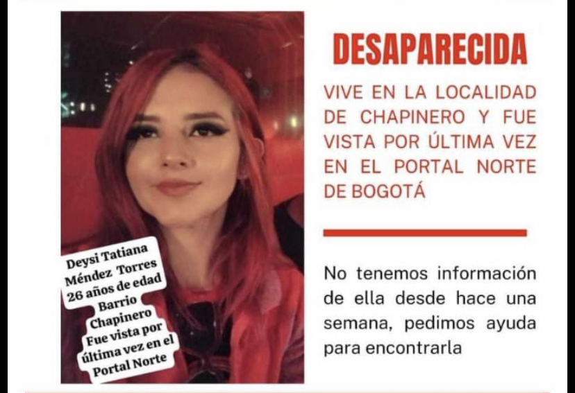 Buscan a Deysi Tatiana Méndez: su último rastro fue en el Portal del Norte