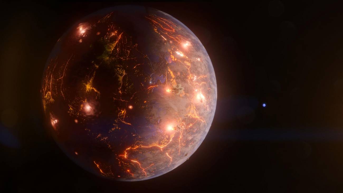 Detectan un planeta terrestre que parece estar cubierto de volcanes