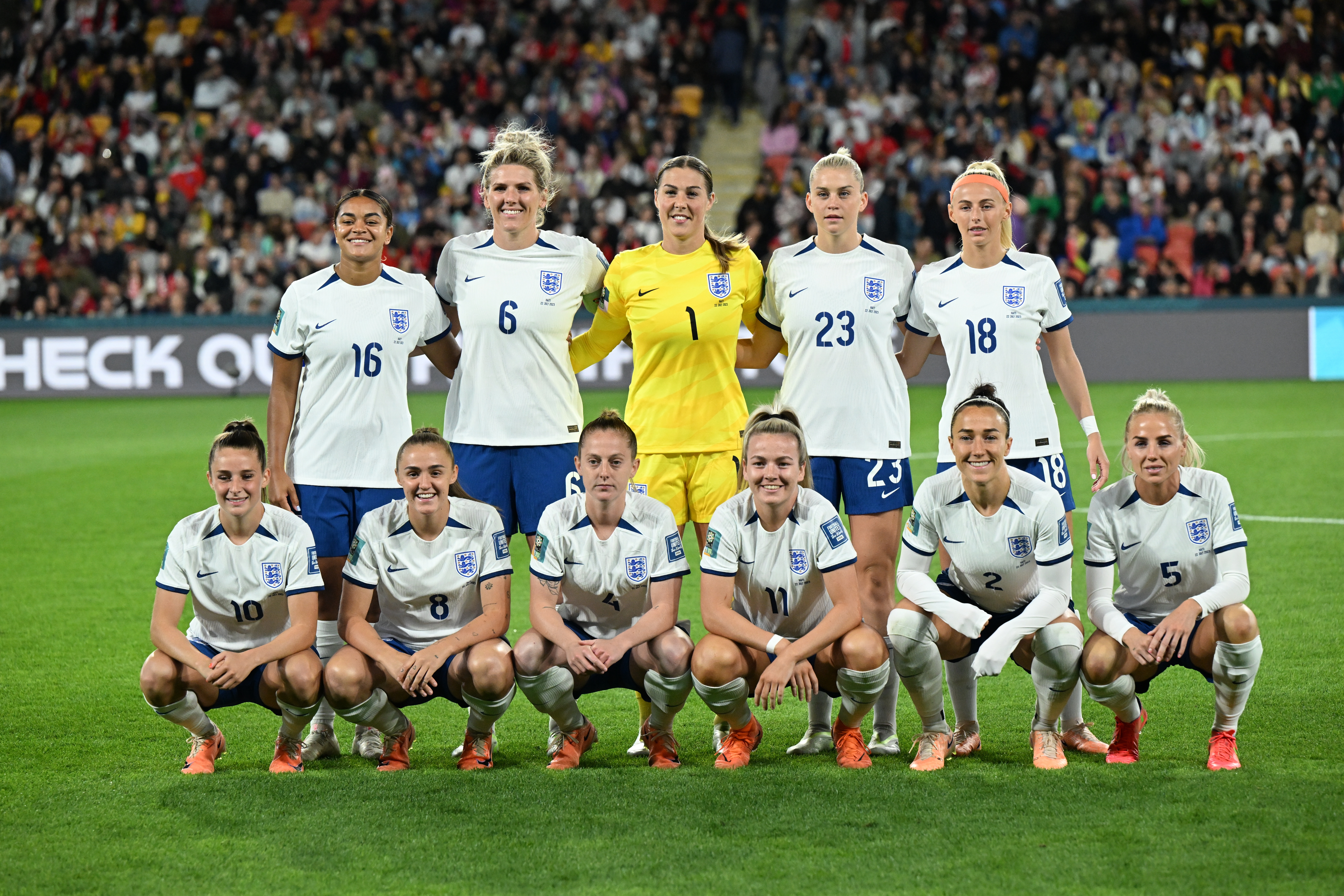 Brisbane (Australia), 22/07/2023.- Starting eleven of England poses during the FIFA Women's World Cup 2023 soccer match between England and Haiti at Brisbane Stadium in Brisbane, Australia, 22 July 2022. (Mundial de Fútbol) EFE/EPA/DARREN ENGLAND AUSTRALIA AND NEW ZEALAND OUT