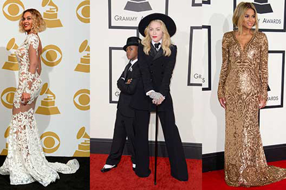 Metales y brillantes en la alfombra roja de los premios Grammy