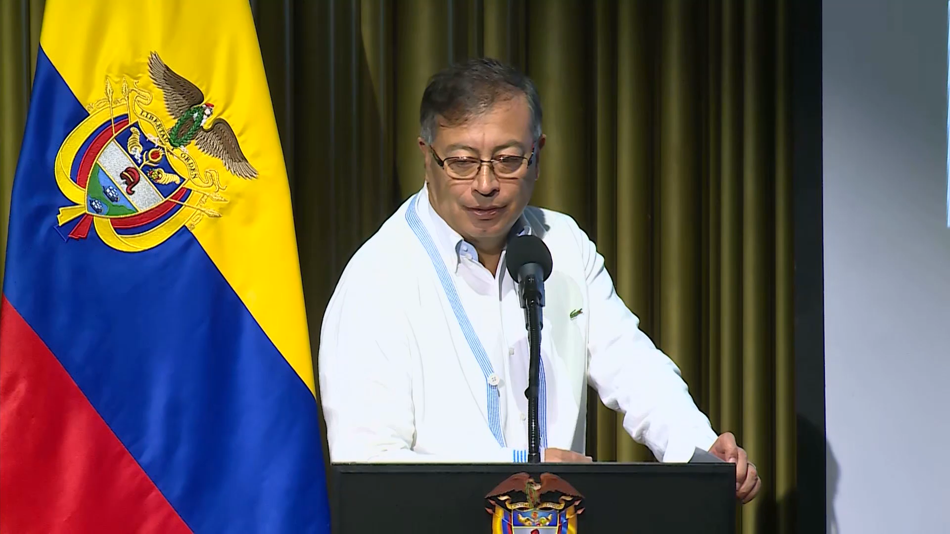 El presidente Petro en el relanzamiento de la CSIVI y la CNGS en el Centro de Memoria, Paz y Reconciliación.