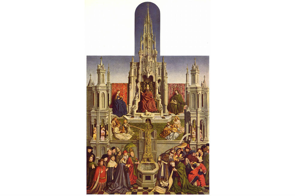 «La fuente de la gracia» de Van Eyck recupera la gloria en el Museo del Prado