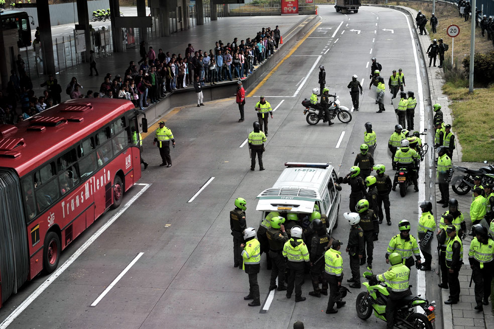 El caos de la movilidad en Bogotá por cuenta del paro