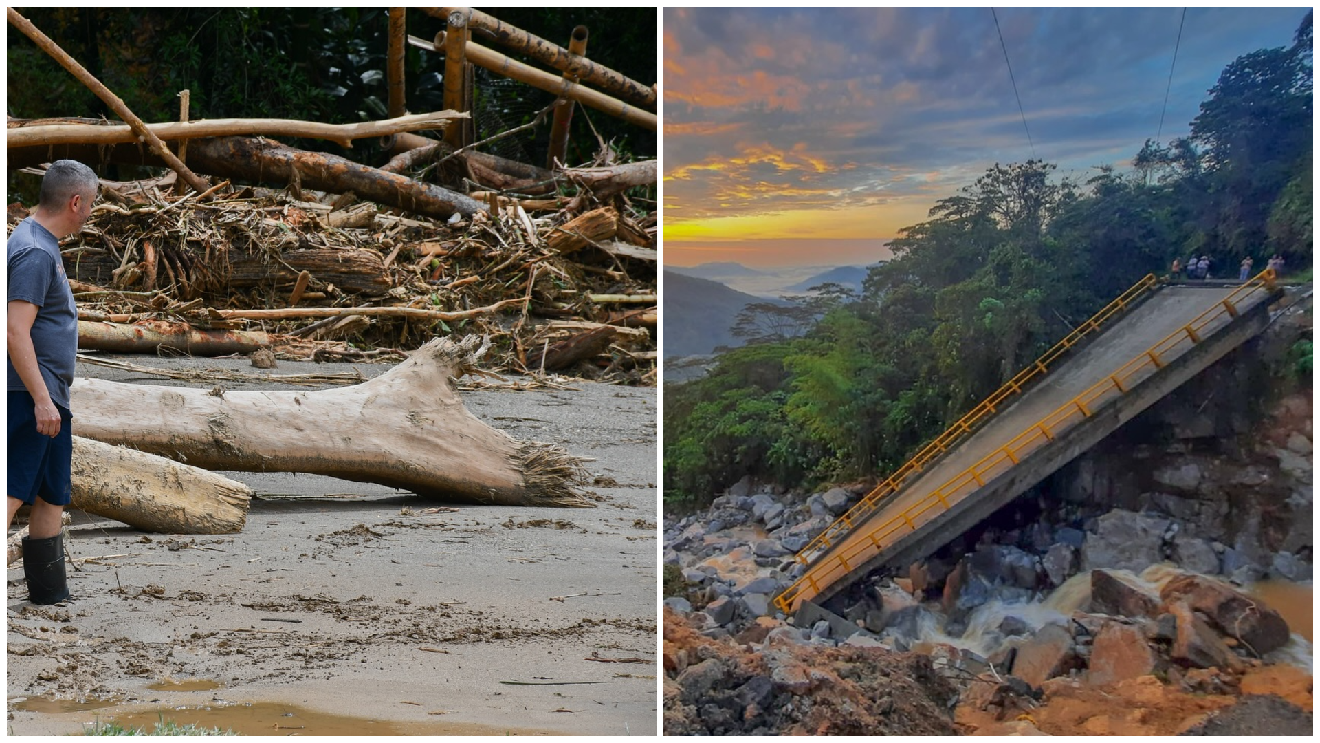 Lluvias provocaron colapso de puentes y afectan la movilidad en Cocorná, Antioquia