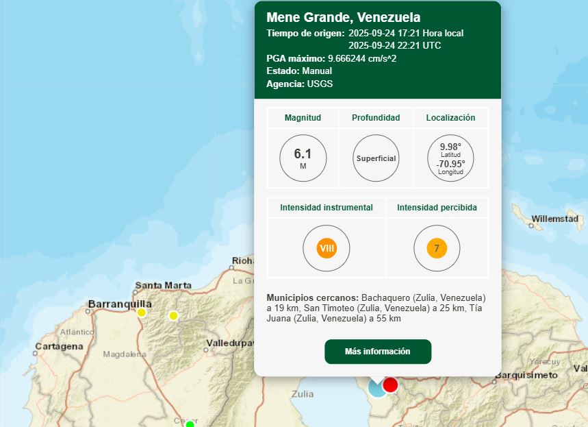 No hay alerta de tsunami para la costa Caribe tras fuerte sismo en Venezuela