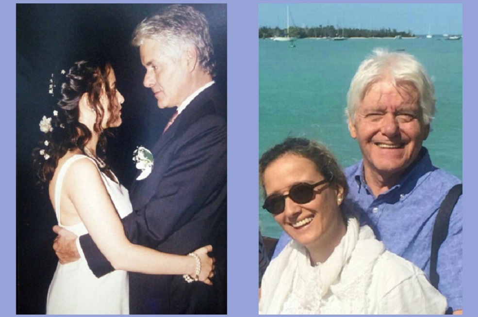 Fotos familiares de la pareja de Angélica Lopera y Álvaro Mejía, quien murió de la mano de su esposa en un procedimiento de eutanasia.
