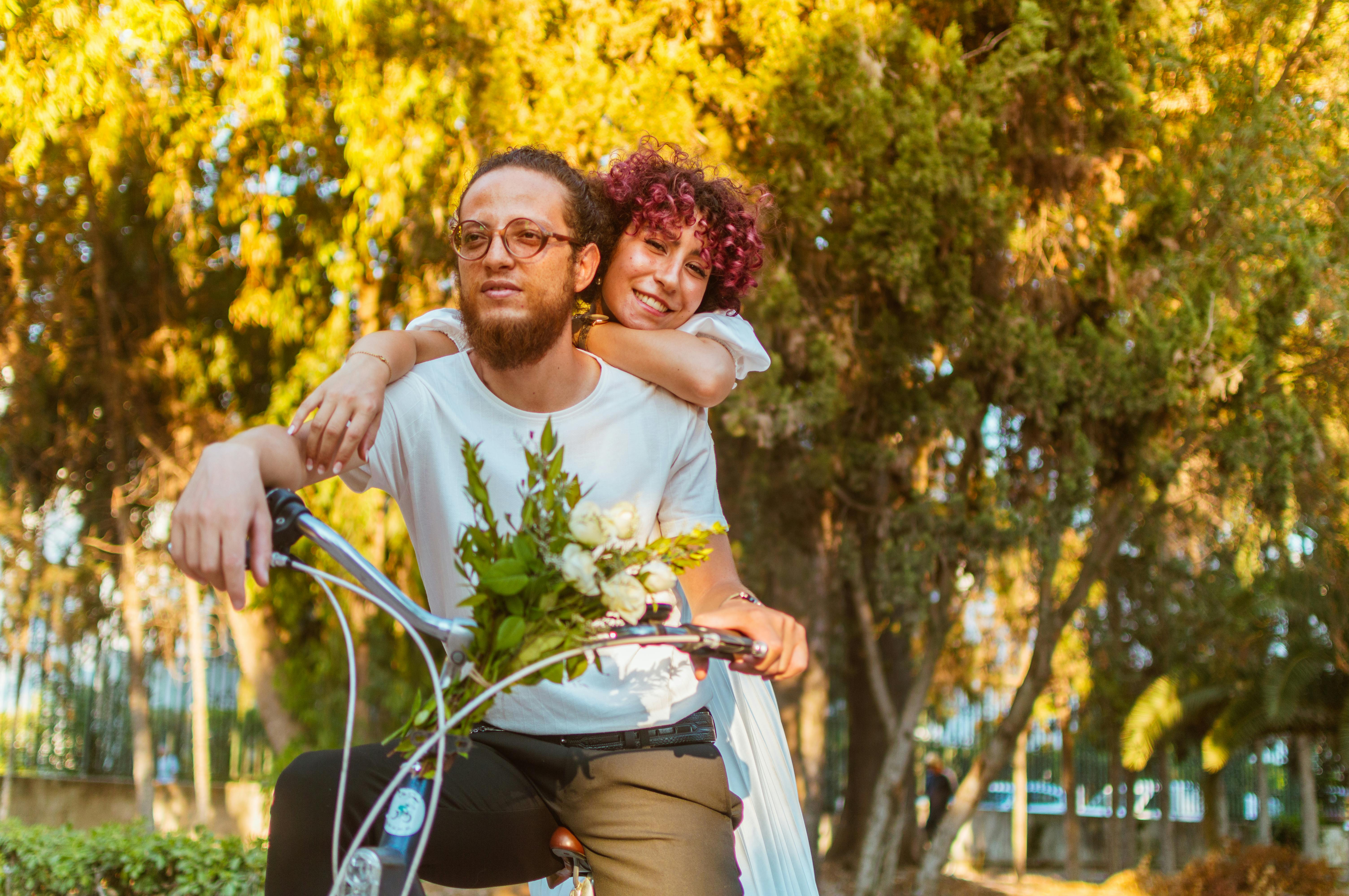couple, pareja, bicicleta