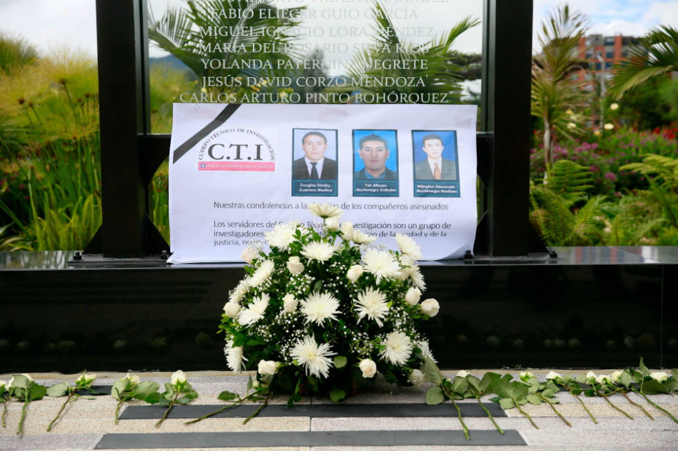 $100 millones de recompensa por los responsables del asesinato de agentes del CTI