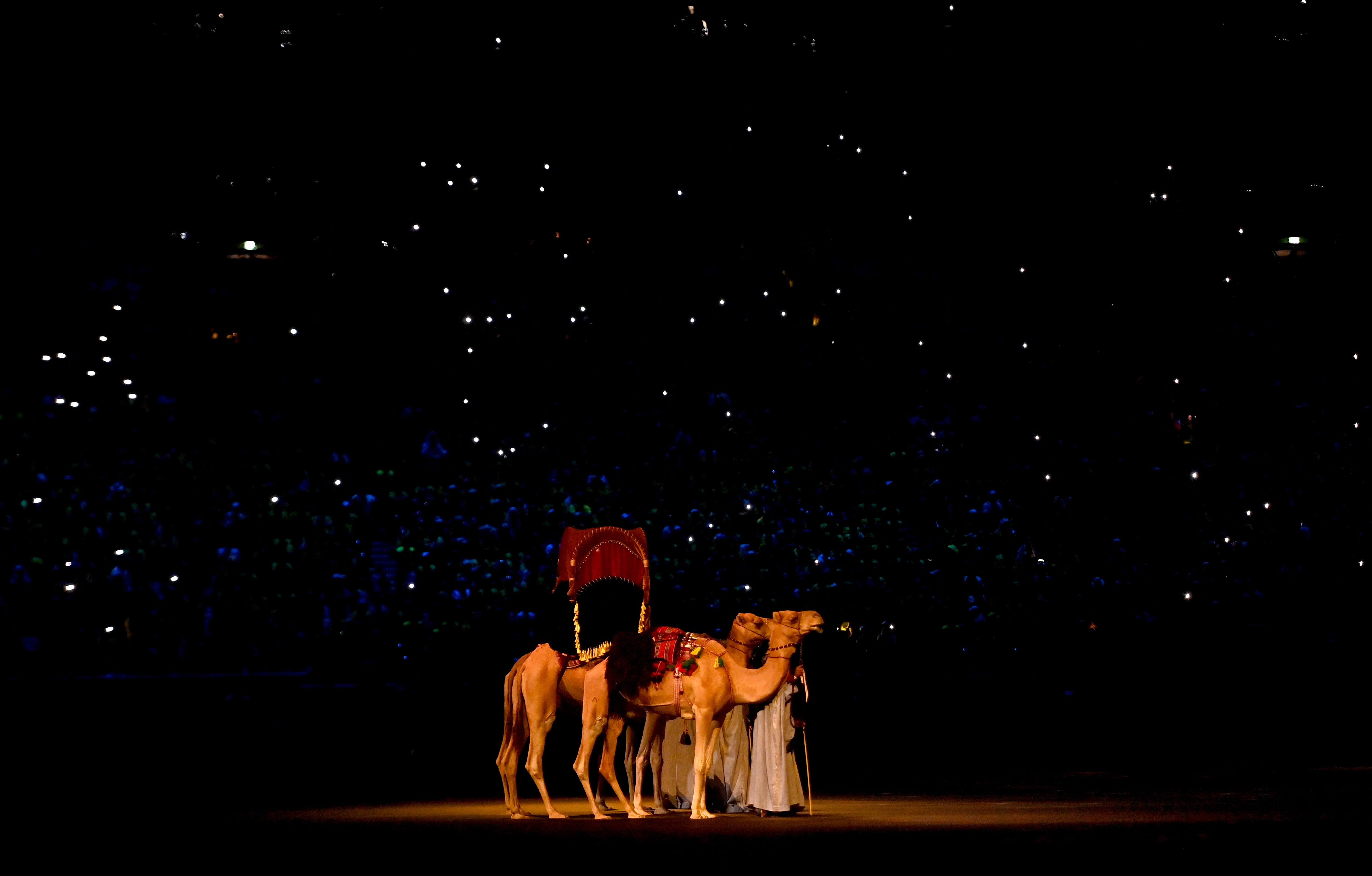 Al Khor (Qatar), 20/11/2022.- A scene of the opening ceremony prior the FIFA World Cup 2022 group A Opening Match between Qatar and Ecuador at Al Bayt Stadium in Al Khor, Qatar, 20 November 2022. (Mundial de Fútbol, Catar) EFE/EPA/Noushad Thekkayil