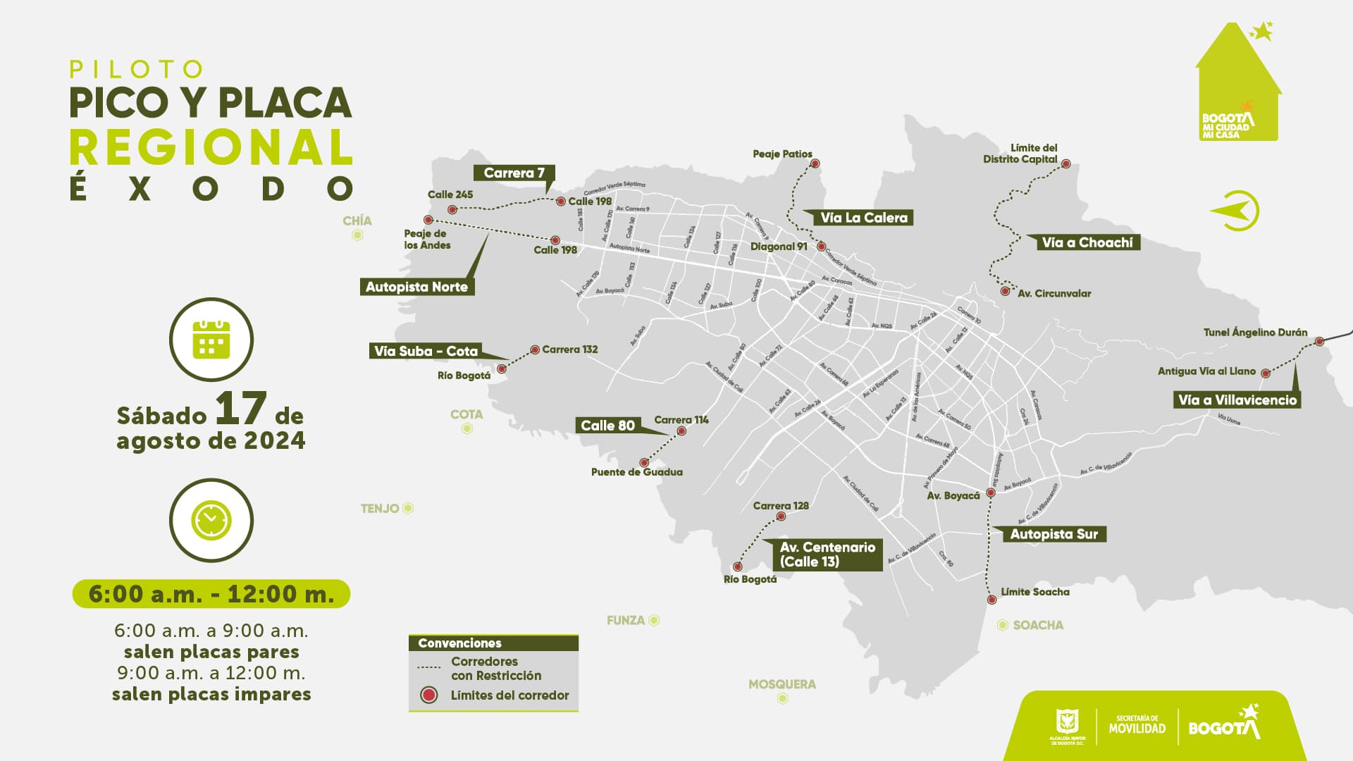 Así funcionará el Pico y Placa para salir de la ciudad los sábados, cuando haya puentes festivos.