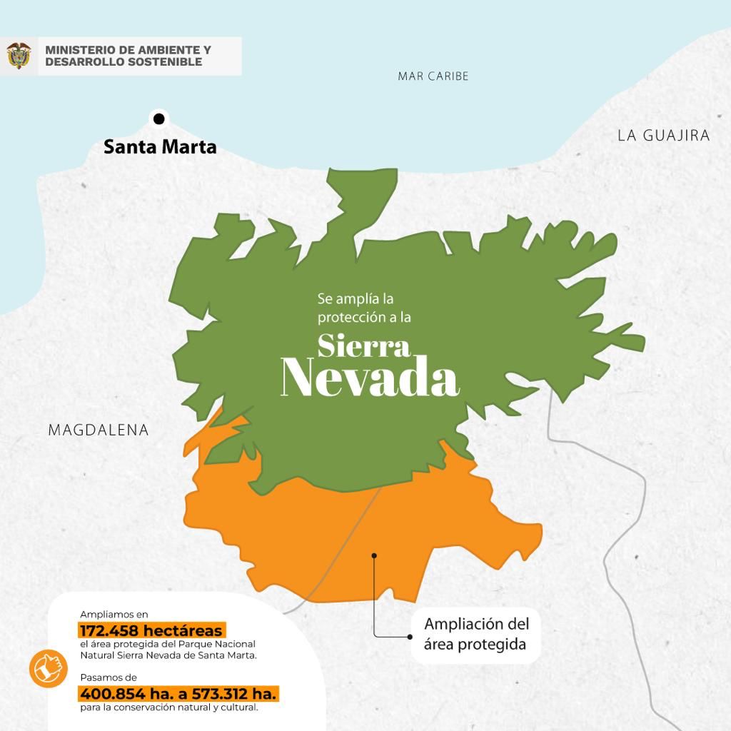 Esta será la ampliación del área protegida en la Sierra Nevada de Santa Marta.