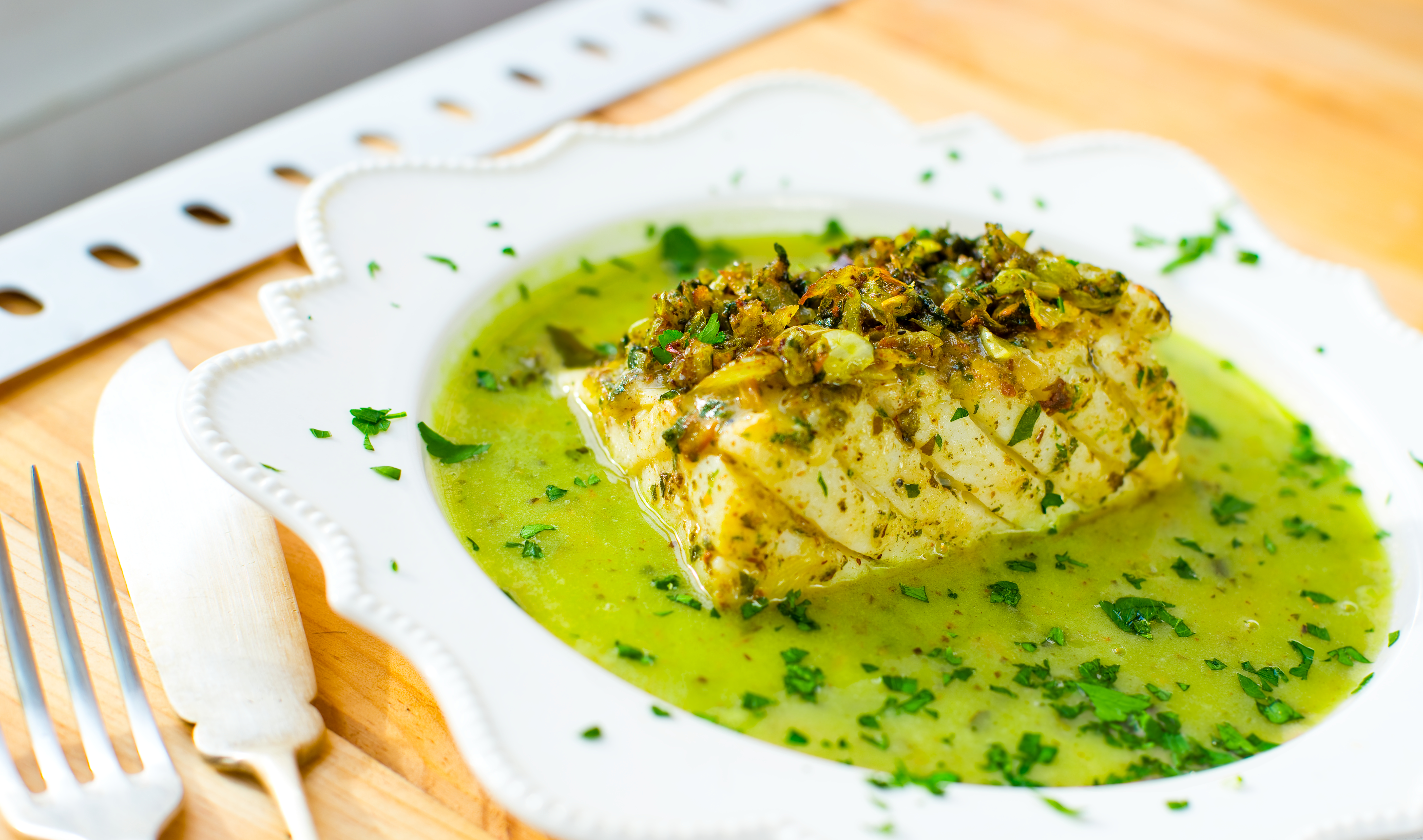 Pollo en salsa de cilantro