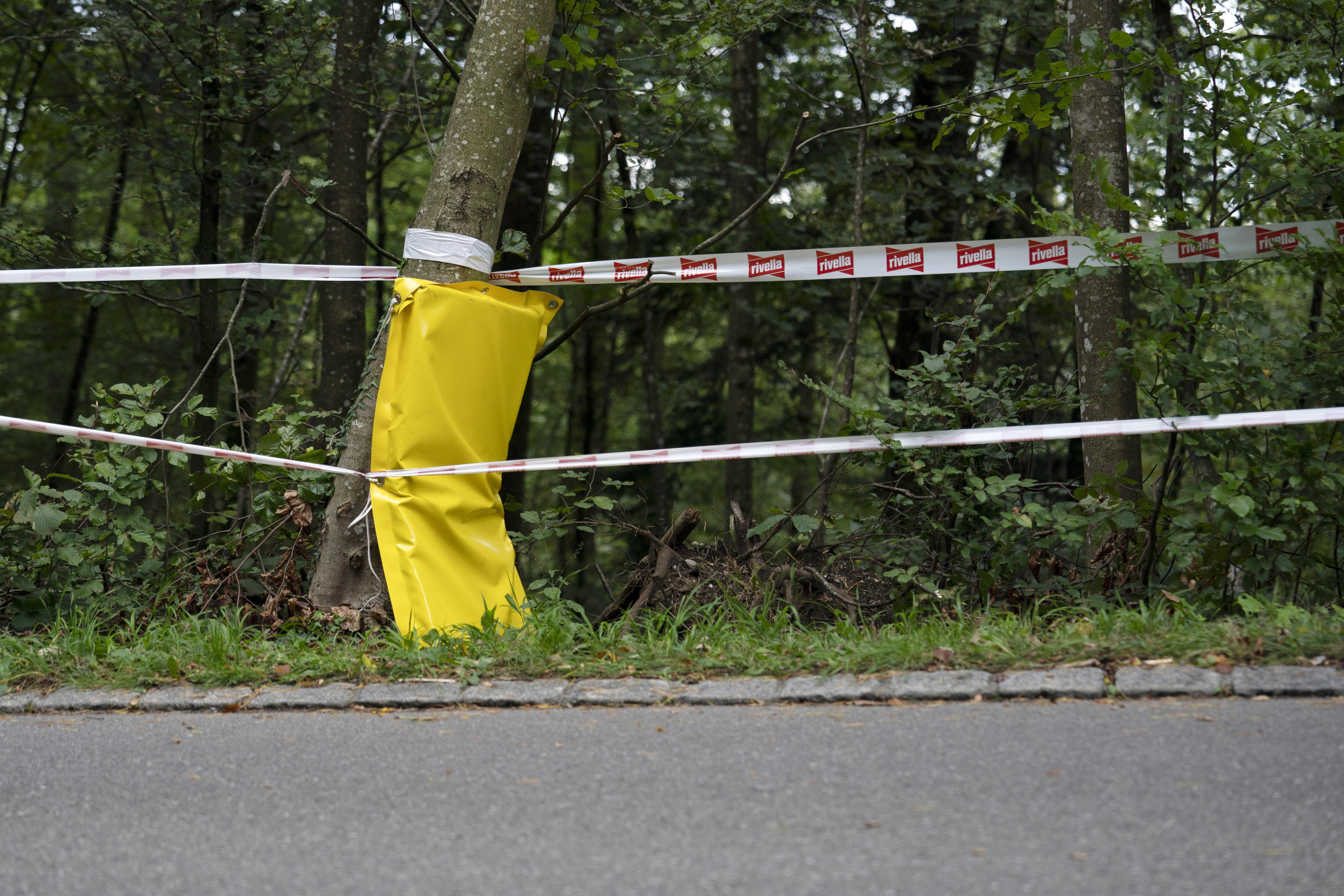 Zürich (Switzerland Schweiz Suisse), 27/09/2024.- The suspected accident site on the descent down to Kuesnacht, where Swiss cyclist Muriel Furrer crashed on the previous day, in Kuesnacht, Switzerland, 27 September 2024. Swiss U19 rider Muriel Furrer crashed in the junior women's race for reasons that are still unclear. She is in a very critical condition. (Ciclismo, Suiza) EFE/EPA/TIL BUERGY
