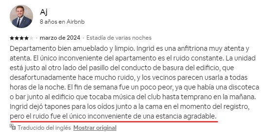 Comentario Airbnb