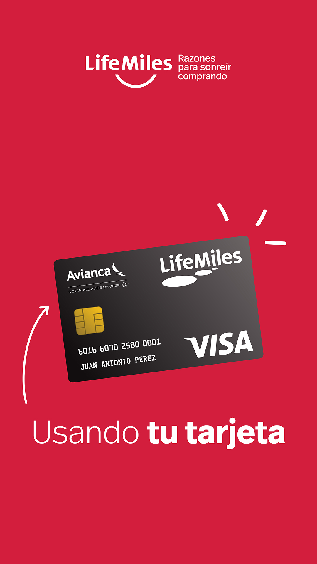 ¡A QUE GANAS 5,000 MILLAS! Usando tu tarjeta Visa LifeMiles en todas tus compras