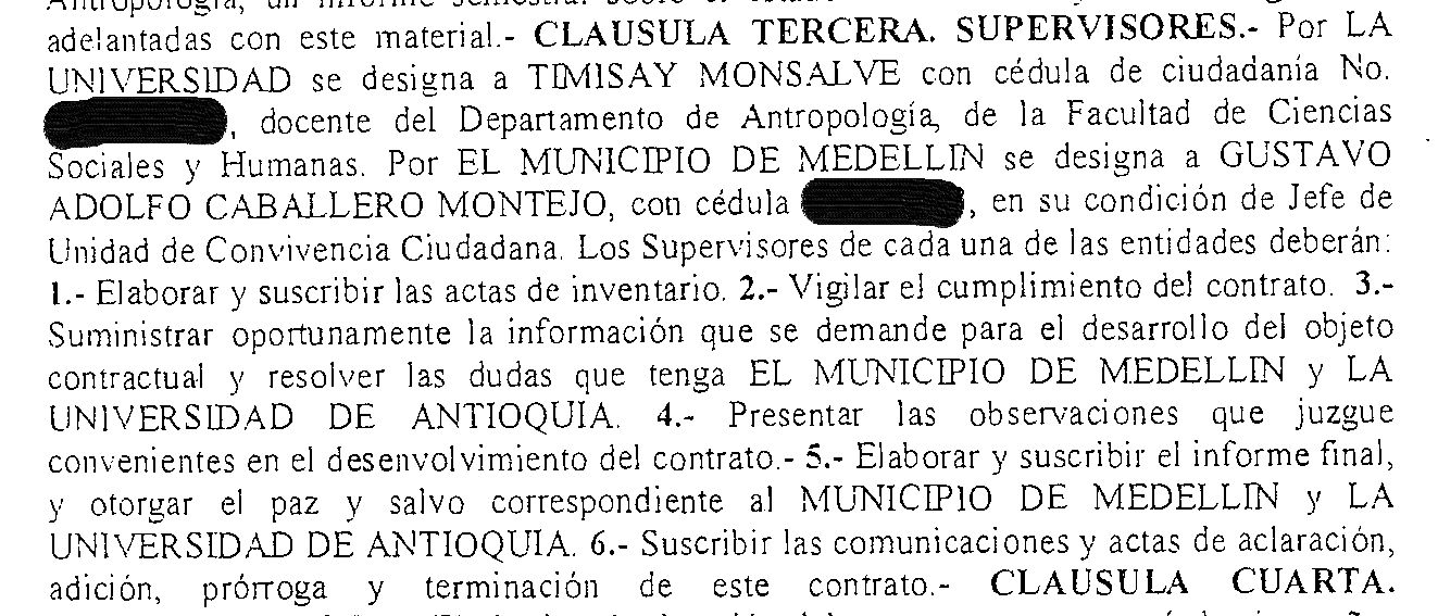 Se establecen a los supervisores, Adolfo Caballero y Timisay Monsalve.