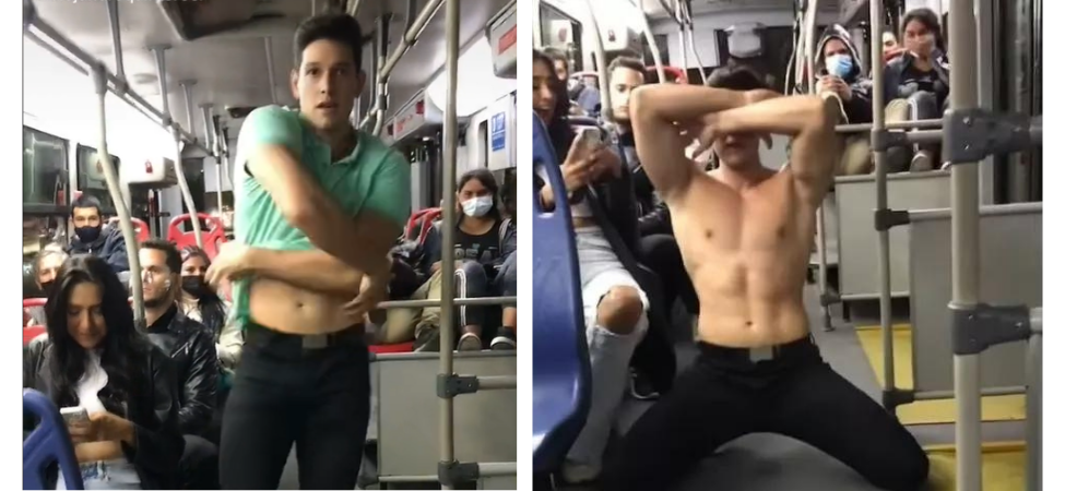 Video: el reconocido modelo que hizo un striptease en Transmilenio
