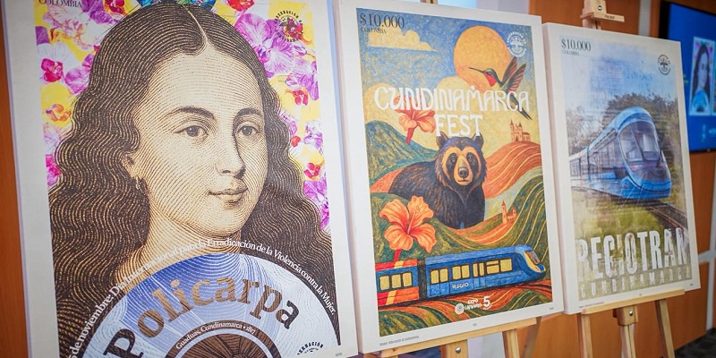Cundinamarca lanza estampillas que recorrerán el mundo y retratan su historia