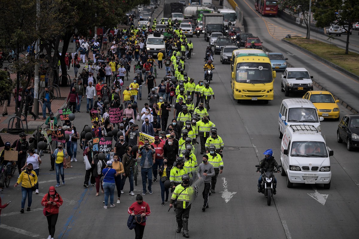 En imágenes: las protestas de los comerciantes en contra de la cuarentena por localidades, en Bogotá