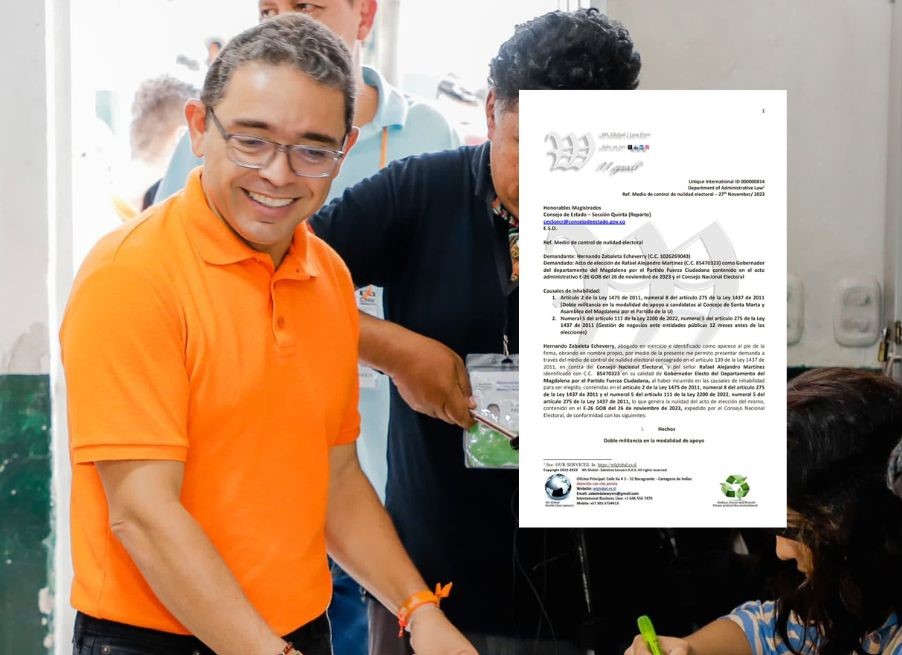 Demandan elección de Rafael Martínez como gobernador del Magdalena