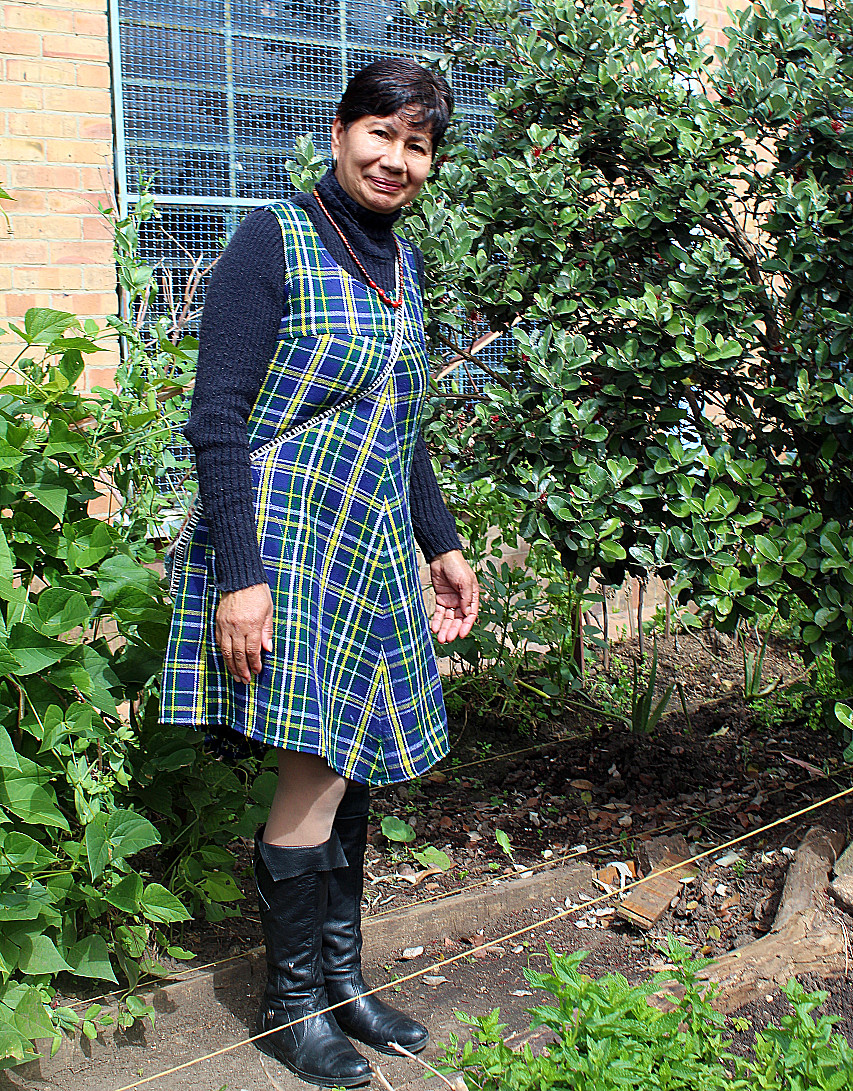 Melba López desde la huerta comunitaria de Cedeco en Palermo sur. Foto: Farouk Caballero