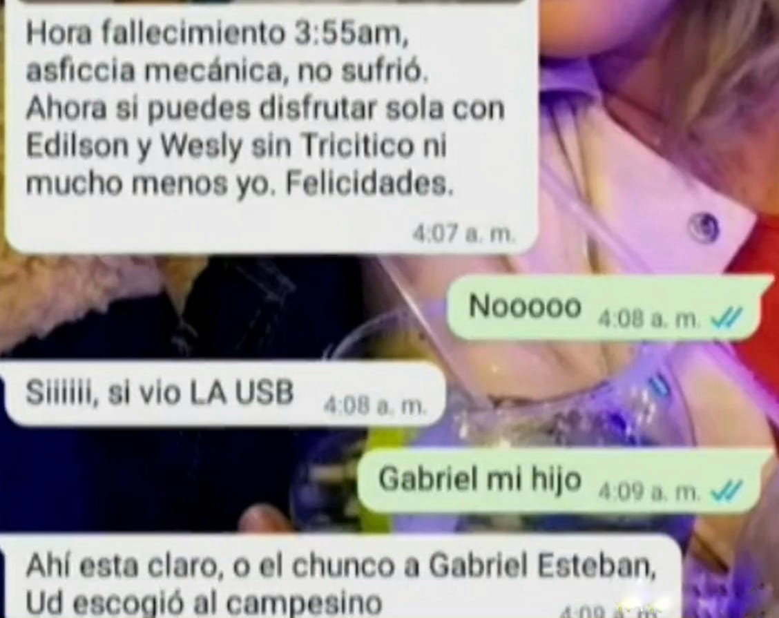 A través de un mensaje, el hombre le contó a la mujer cómo asesinó a su hijo.