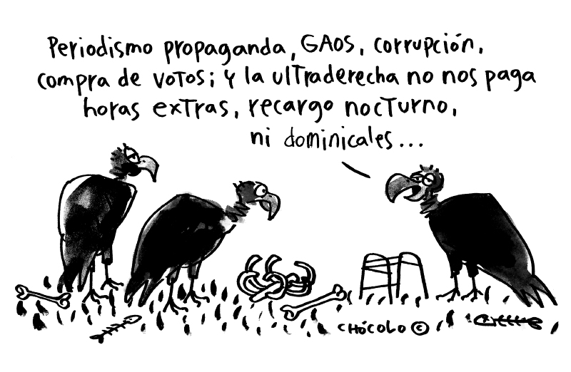 Buitres trabajando