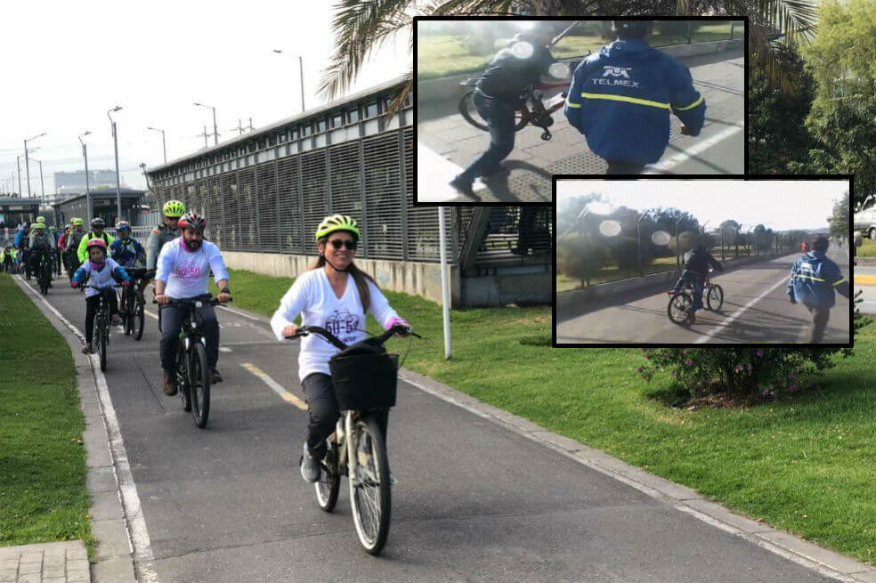 Mujer grabó el momento en el que le hurtaron su bicicleta en Bogotá