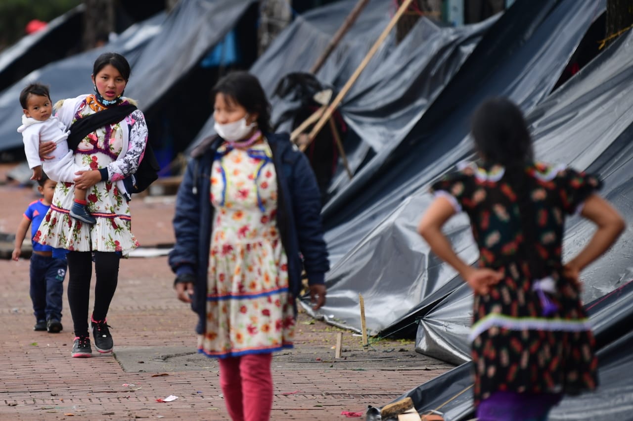 En fotos: Indígenas embera regresaron al parque Tercer Milenio en Bogotá