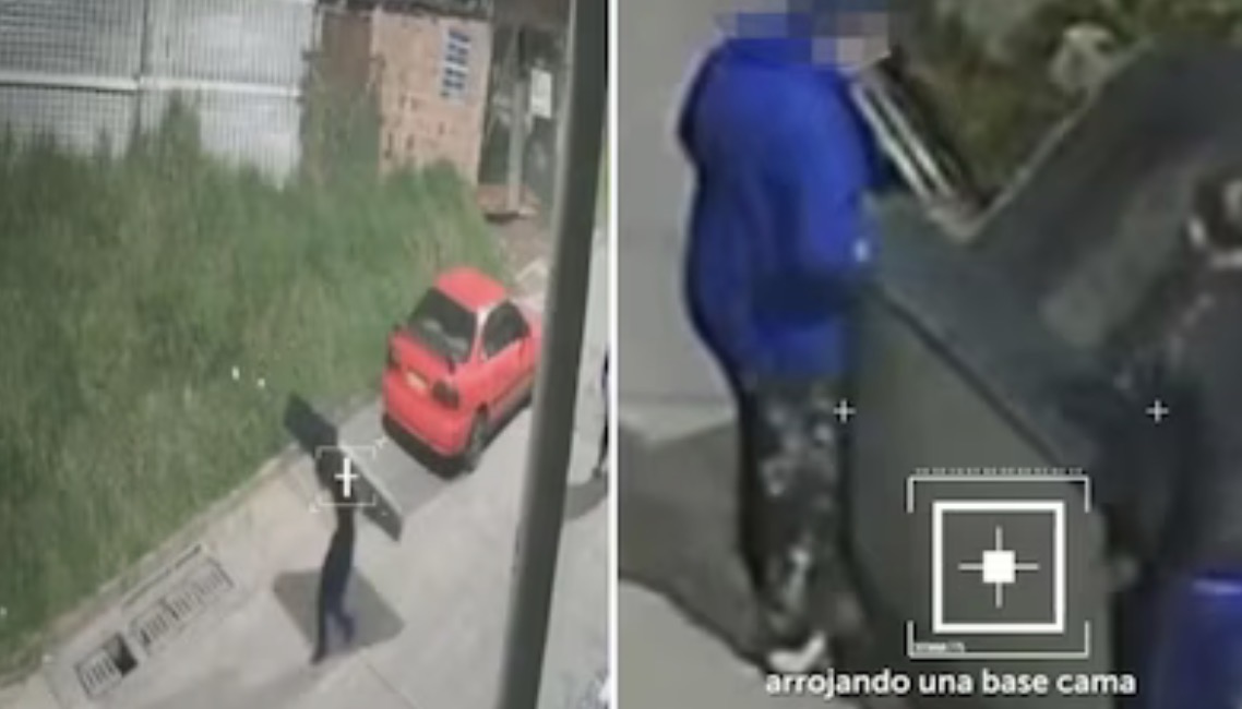 Captado por drones: sancionan a hombre por botar una base cama en plena vía pública
