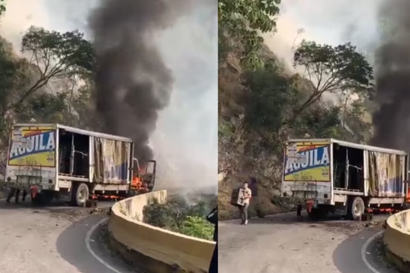 Camión de cerveza sufrió atentado y habitantes del sur del Cesar lo asaltaron